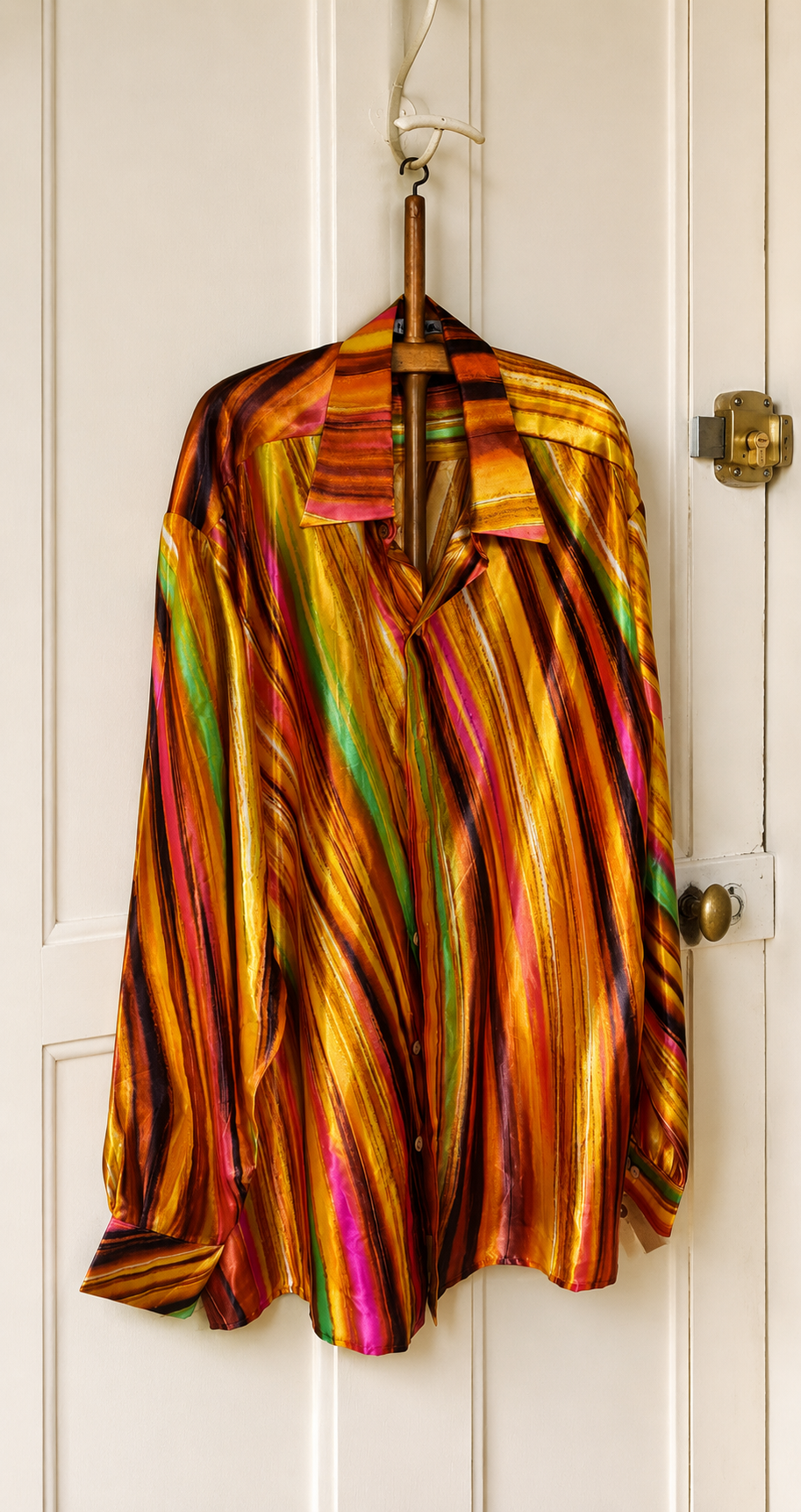 Red Sun Marble Silk Blouse